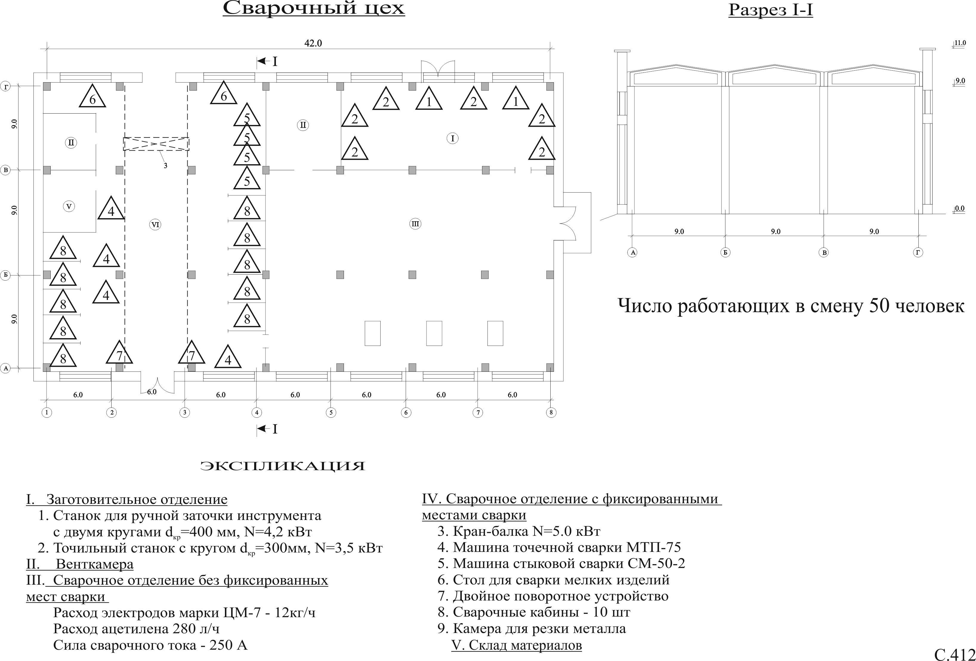 Чертеж сварочного цеха